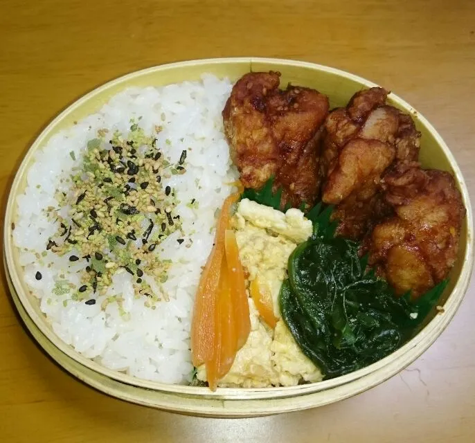 我が子が大好きな味噌唐揚げ（五平餅唐揚げ）弁当|しじみ（zishichan）さん