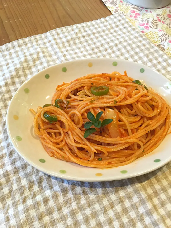 庭で採れたハーブのパスタ|ひなこさん