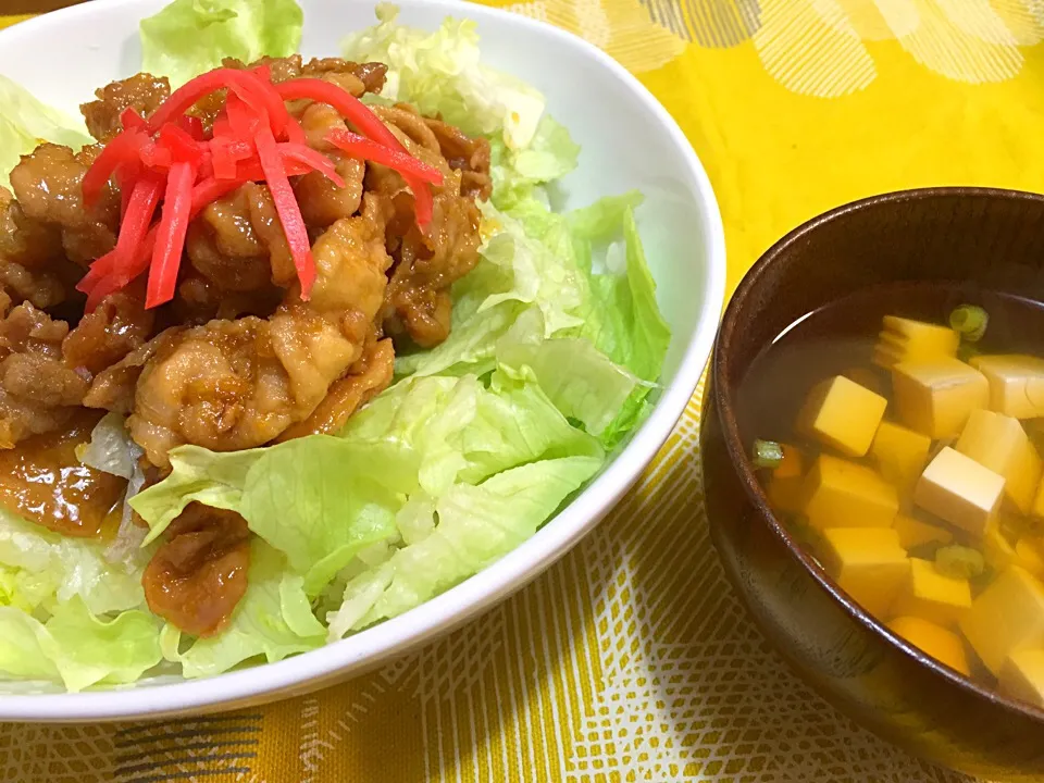 豚の生姜焼き丼|ふくぷくさん