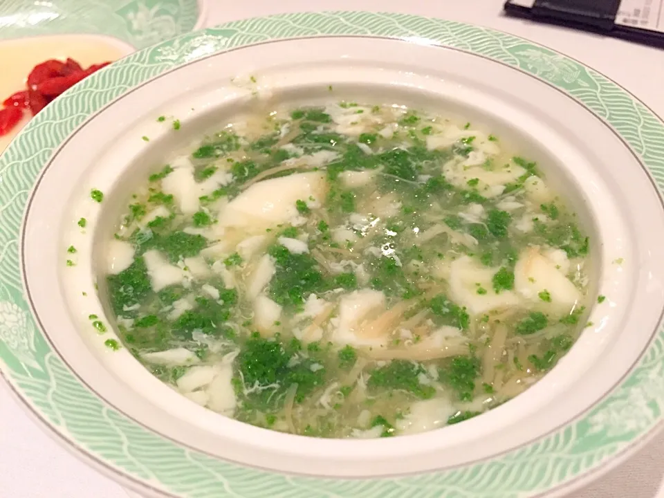 Braised conpoy, bean curd & vegetables in chicken broth|Sky Blueさん