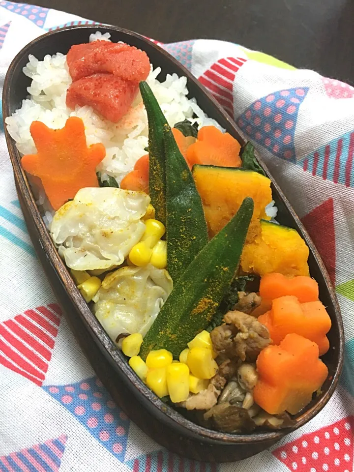 Snapdishの料理写真:お弁当7日目♡焼肉！シュウマイ！明太子♡|きぬよさん