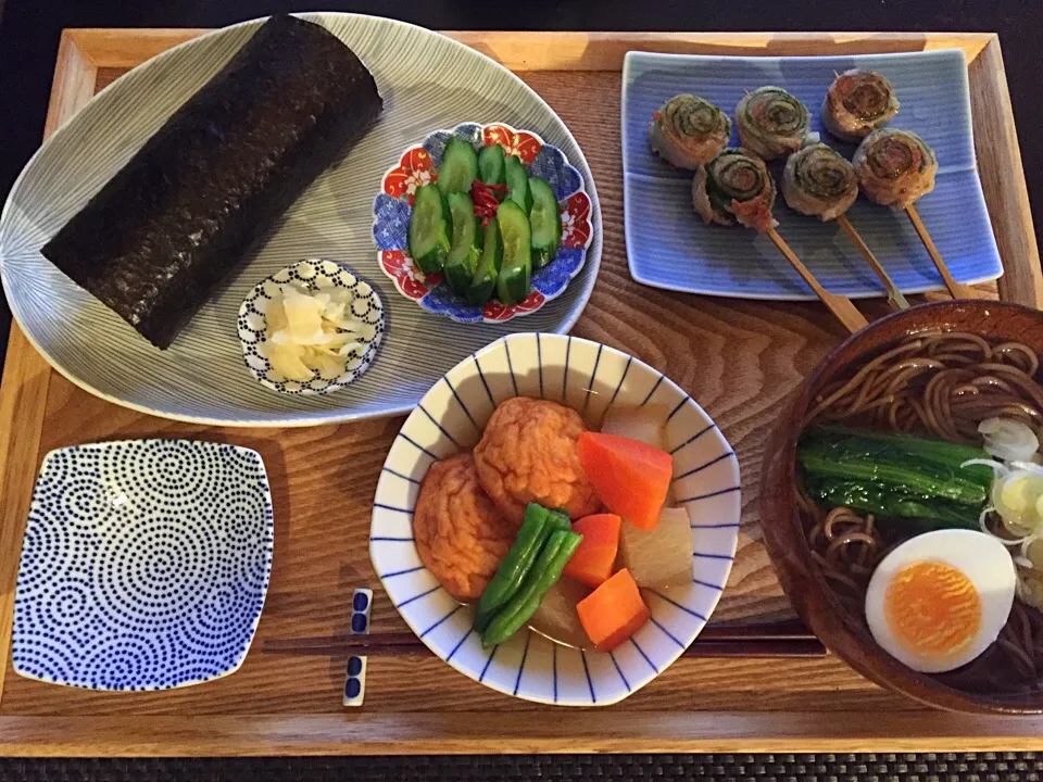 恵方巻
豚紫蘇串
魚河岸揚げの煮物
お蕎麦|ayumiさん