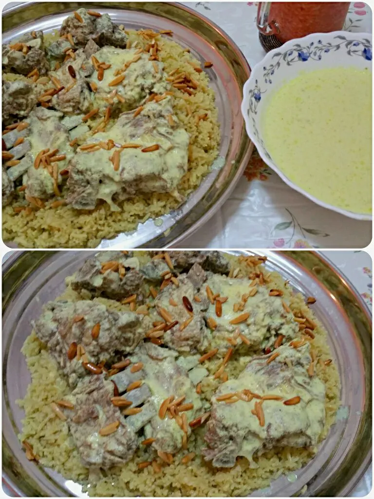 Snapdishの料理写真:today I made Jordanian cuisine called Mansaf..served with lamb and yoghurt..top with pine nut..it was delicious|Jihanさん