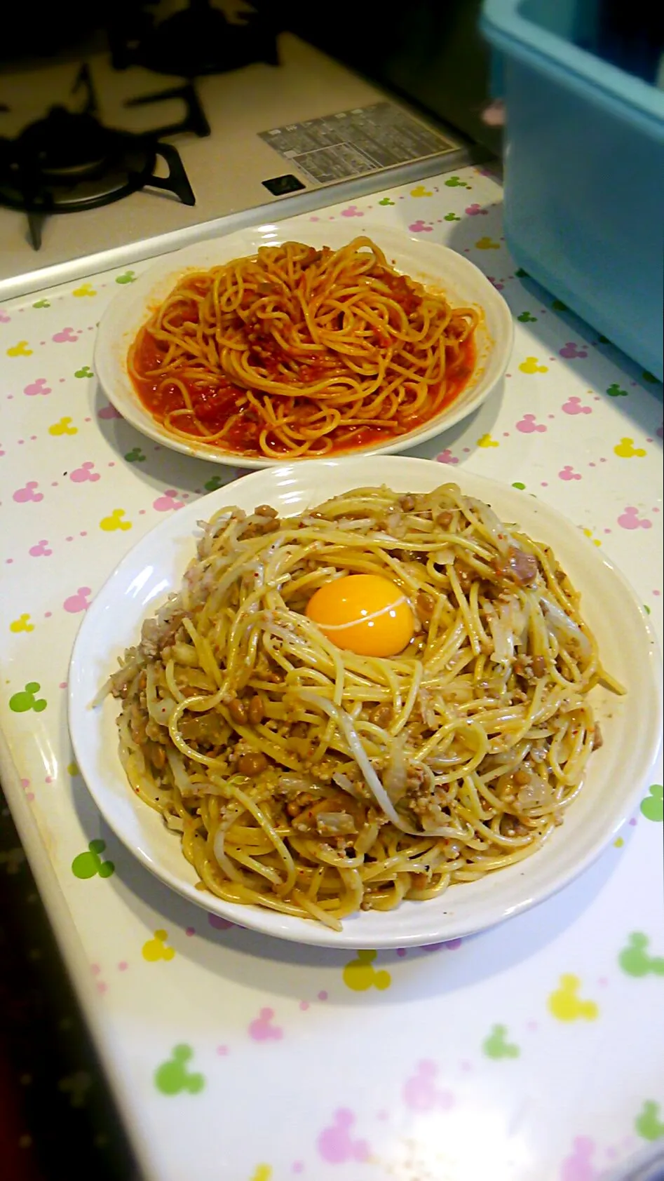 納豆パスタ&トマトソースパスタ|よちやまさん