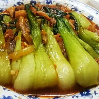 Bok choy Stir-fry in black garlic & toubanjan sauce|マリアさん