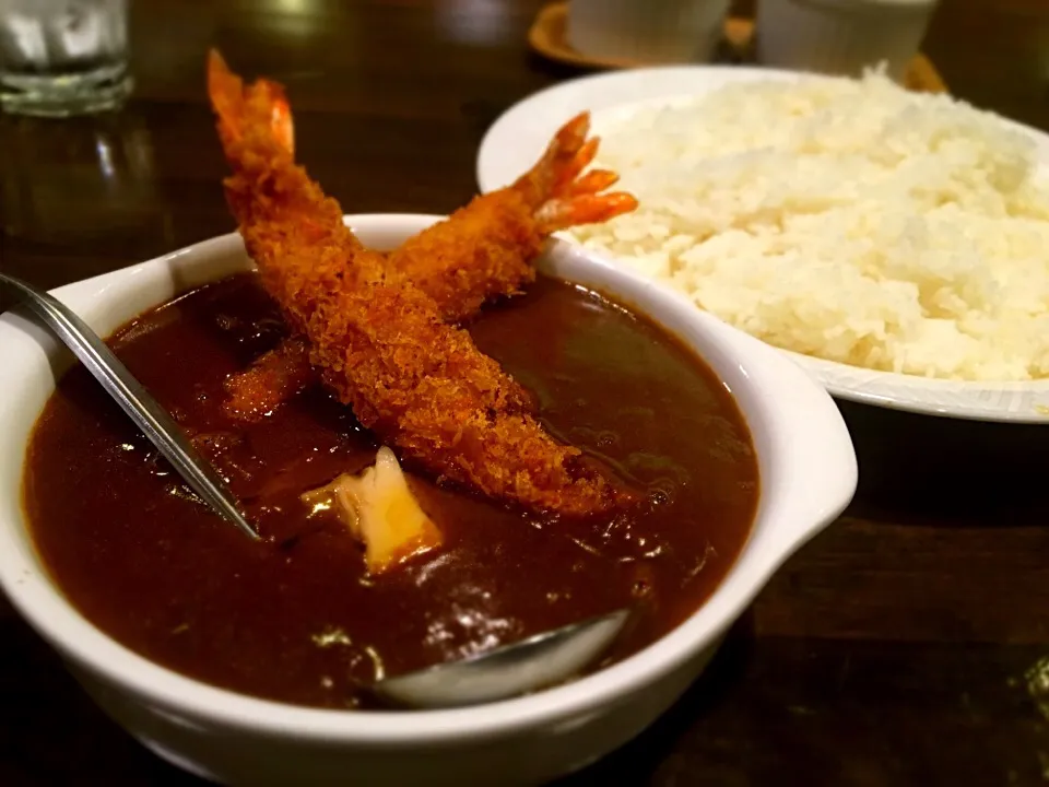 大えびフライとエリンギのカレー 大盛り|さとうさんさん