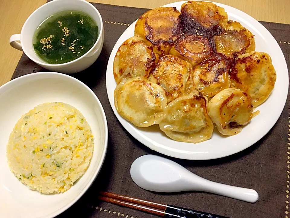 中華♡焼き小籠包、炒飯、わかめスープ|Kiyoka♡さん