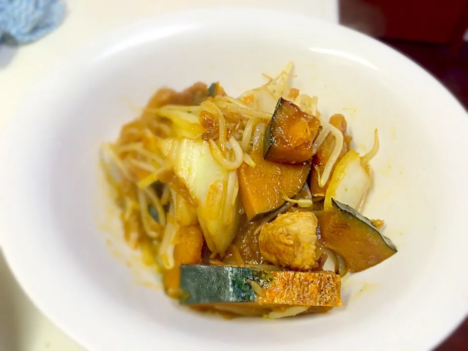 カボチャと鶏肉のソース炒め|janさん