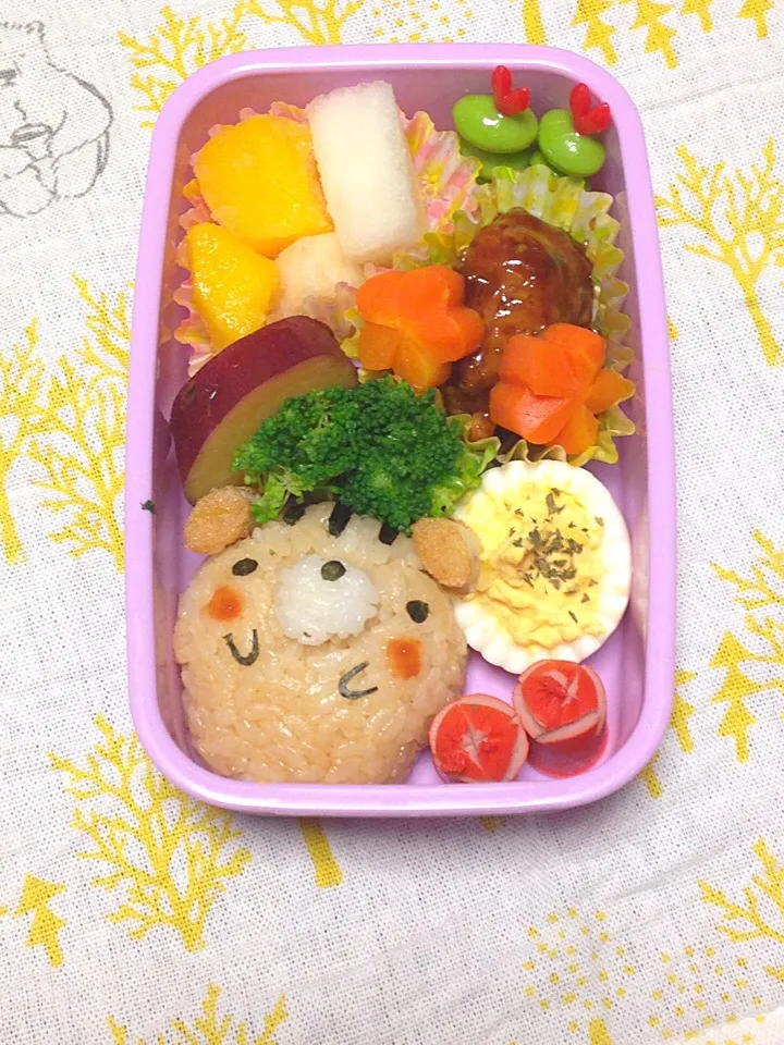 ある日の秋のリス弁当|こっさんママさん