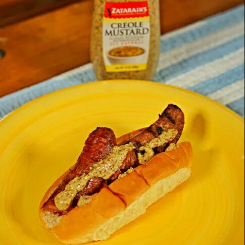 💜💛💚Mardi Gras 2016 Weekend & Superbowl 50 Sunday 🏈 💙 🏈 in Louisiana #Party #Holidays/Celebrations 🎭 ZATARAINS CREOLE MUSTARD DOG 🎭 #Sandwich #Pork #Game #Main d|Alisha GodsglamGirl Matthewsさん