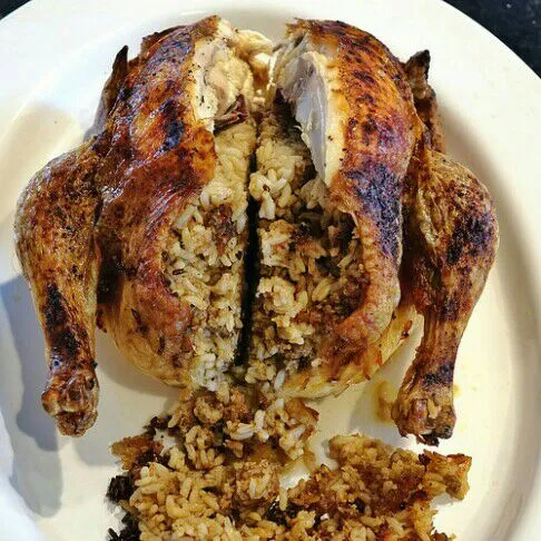 💜💛💚Mardi Gras 2016 Weekend & Superbowl 50 Sunday 🏈 💙 🏈 in Louisiana #Party #Holidays/Celebrations 🎭 ZATARAINS CREOLE DIRTY RICE STUFFED CHICKEN 🎭 #Chicken #Rice|Alisha GodsglamGirl Matthewsさん