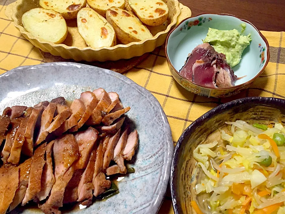 ローストポーク・ベイクドポテト・鰹アボカドディップ・野菜ソテー|Yuko Kisoさん