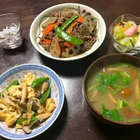 牛小間と蓮根の炒め煮|とりさんさん