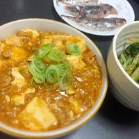 麻婆豆腐と水菜のナムル|はるむんさん