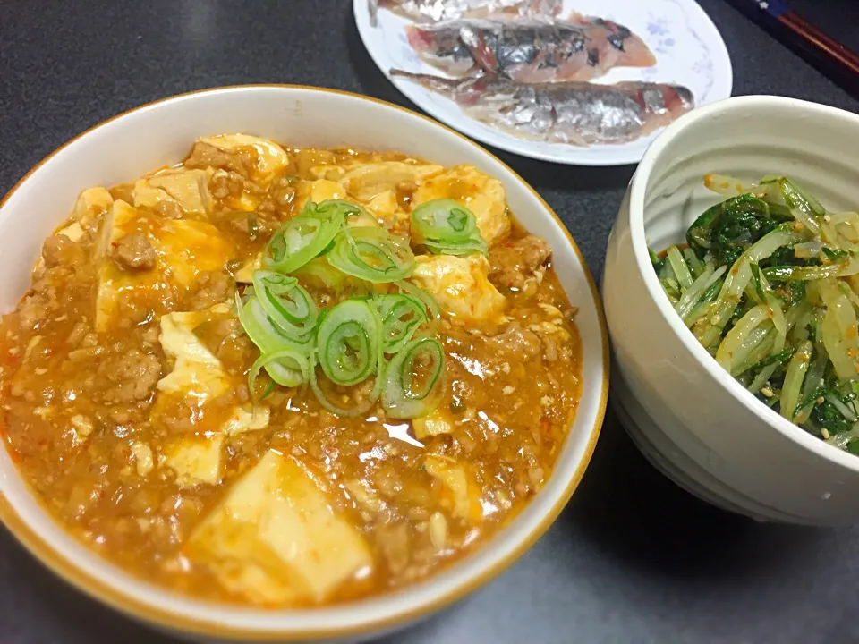 麻婆豆腐と水菜のナムル|はるむんさん