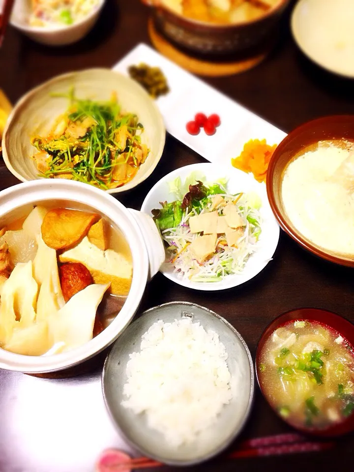 今夜は、おでん定食に  麦めし とろろがけ〜😋|Kumiko Shimomuraさん