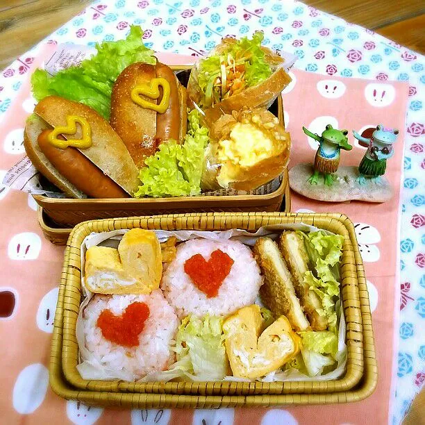 旦那さんの朝ごパン弁当&ミニランチ♪|kyujaさん