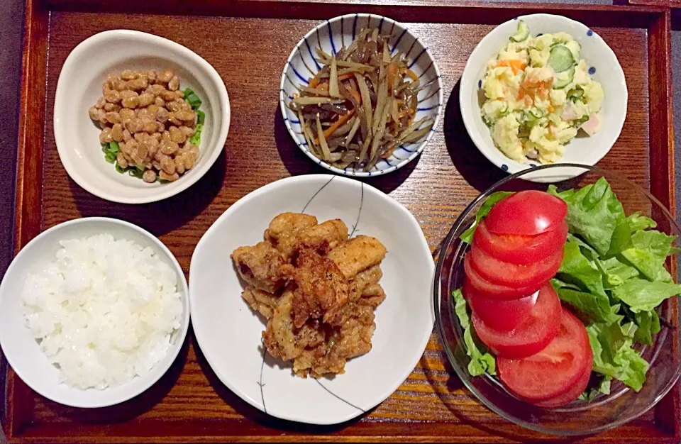 胡椒たっぷり唐揚げ定食|kさん