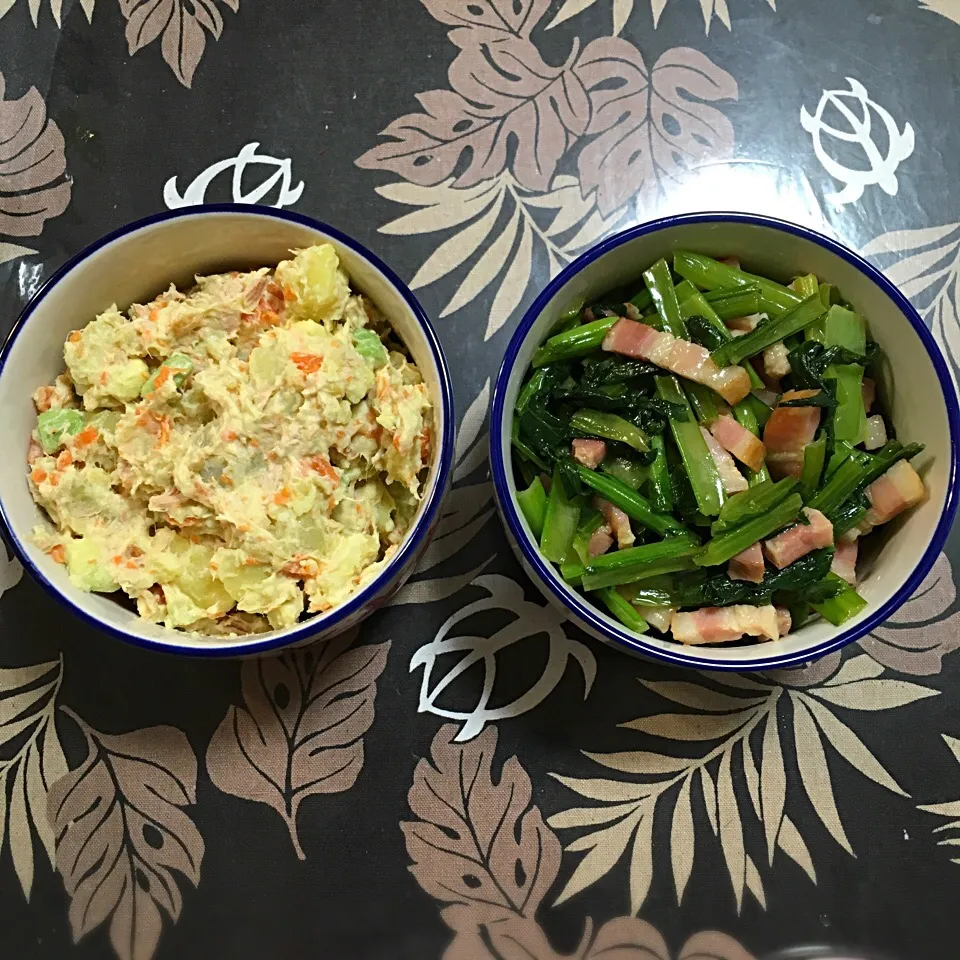 常備菜ポテトサラダと小松菜炒め煮|かずみさん