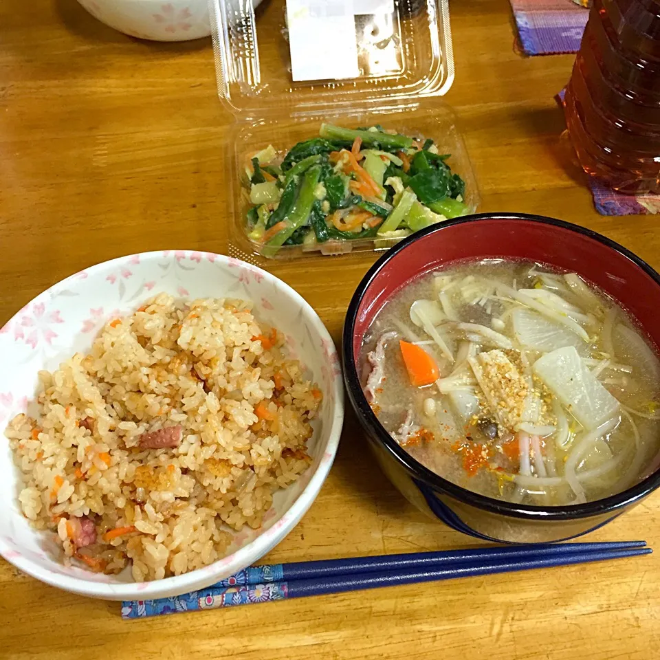 たこ飯と豚汁*\(^o^)/*|すかラインさん