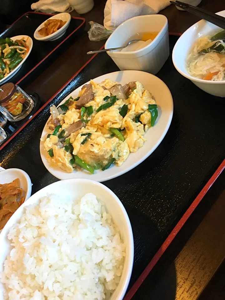 チャーシューとニラ玉炒め定食|makiさん