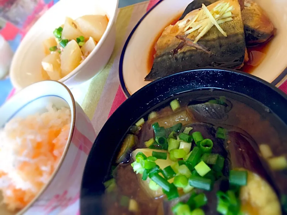 八丁味噌の味噌汁とサバのたまり醤油煮  愛知県的朝ごはん|宮咲久美子さん