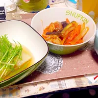 Snapdishの料理写真:本日の夜ごはん。大根の煮物、鶏肉と野菜のトマト煮、米。|ご！さん