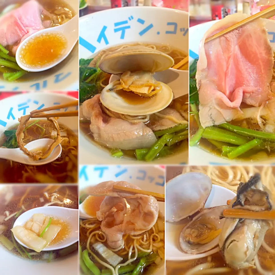 Snapdishの料理写真:魚貝煮干し中華そばのあれやこれや〜 ٩(ˊᗜˋ*)و♡@ラーメン イノベーション マルソン(丸孫商店)|morimi32さん