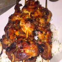 Chili marinated chicken kabob and rice|bnwill05さん