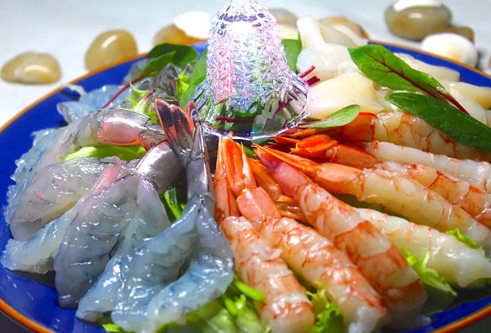 天使のエビ刺身 大きなエビ 🍤🍤帆立刺身  美味しいからご飯が進む。😋🍴😍|Hiroshi  Kimuraさん