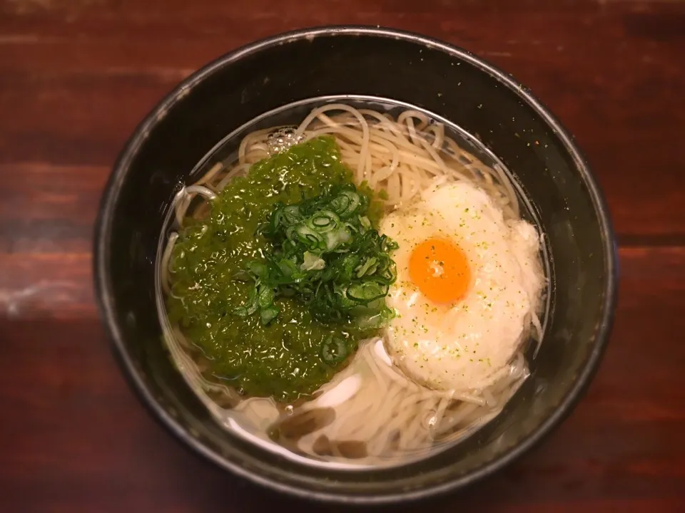 芽かぶと大和芋のねばとろ温めん1|半田手延べそうめんの店 阿波や壱兆さん