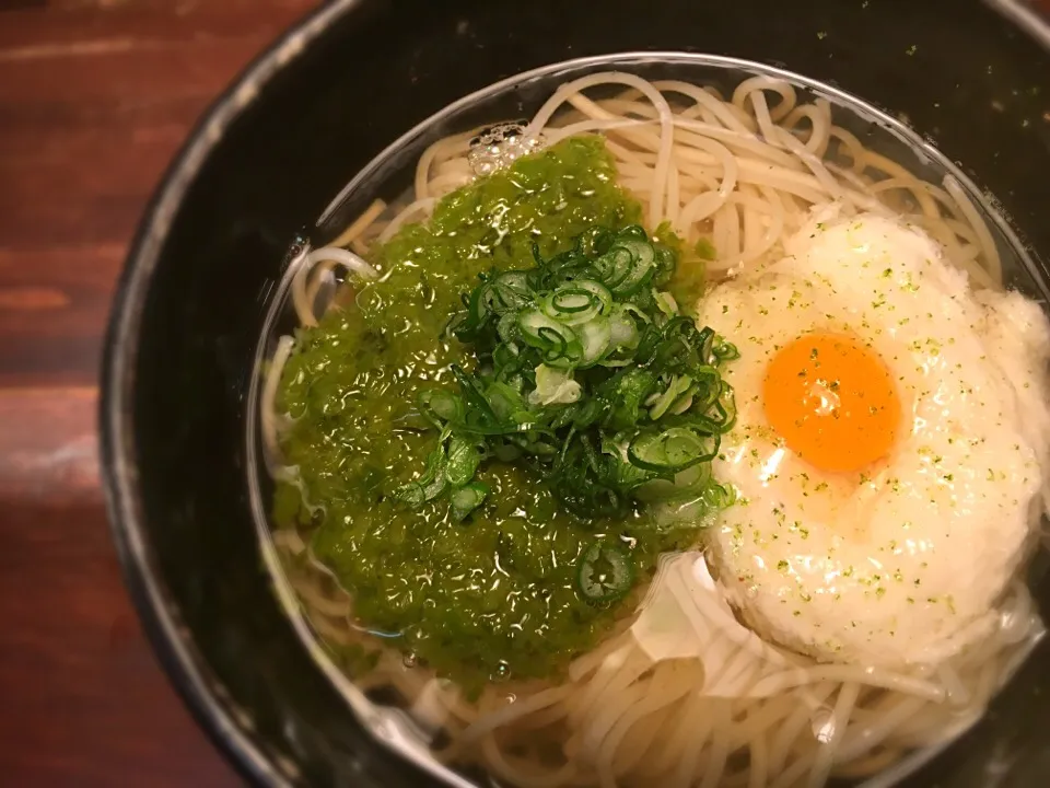 芽かぶと大和芋のねばとろ温めん2|半田手延べそうめんの店 阿波や壱兆さん