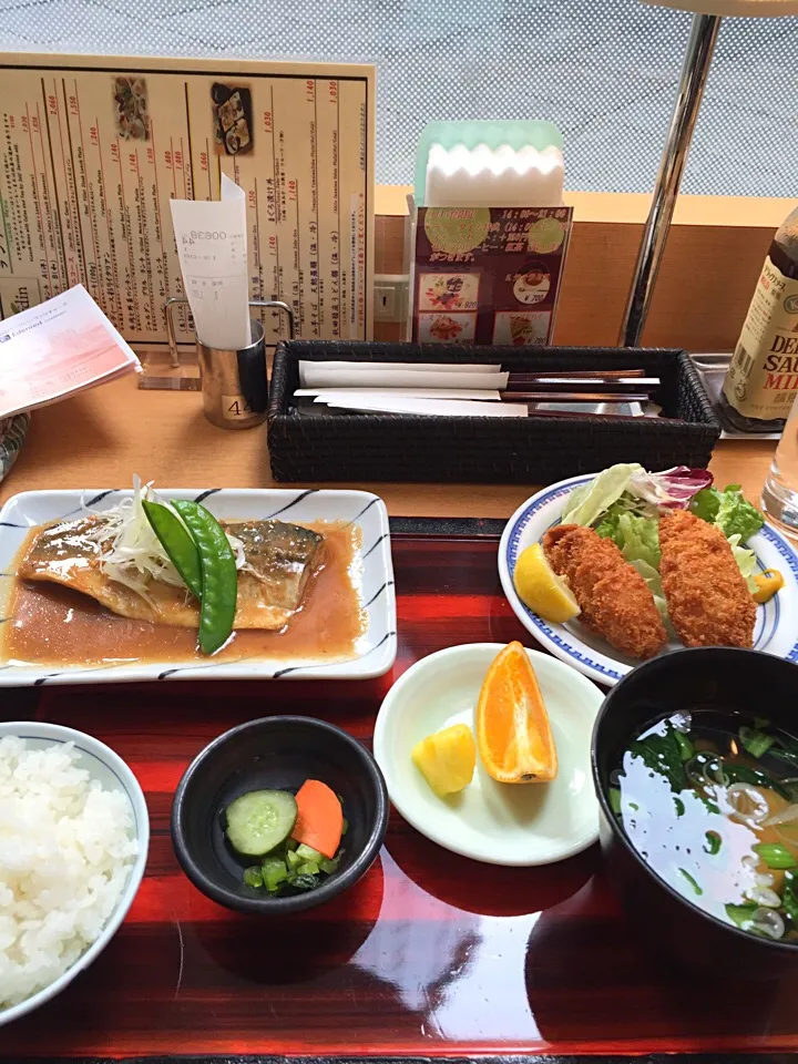 サバ味噌煮/広島産カキフライ/稲庭風力うどん|山内博之さん