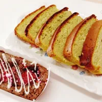 苺のブラウニーと抹茶のパウンドケーキ|愛ぽんさん