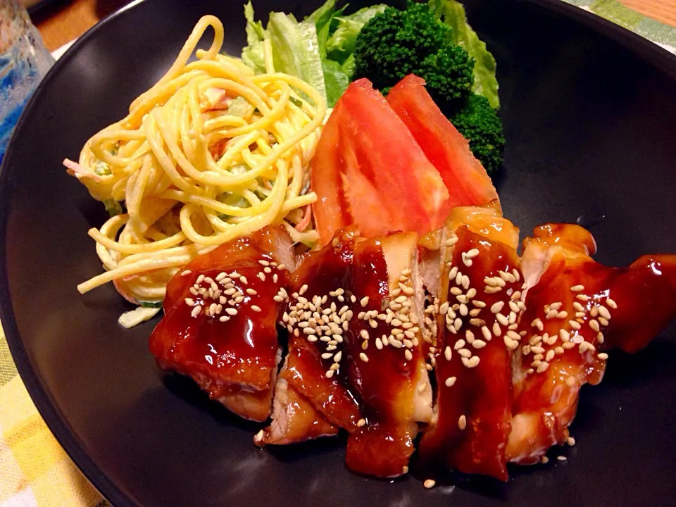 照り焼きチキンで晩ご飯|みきさん