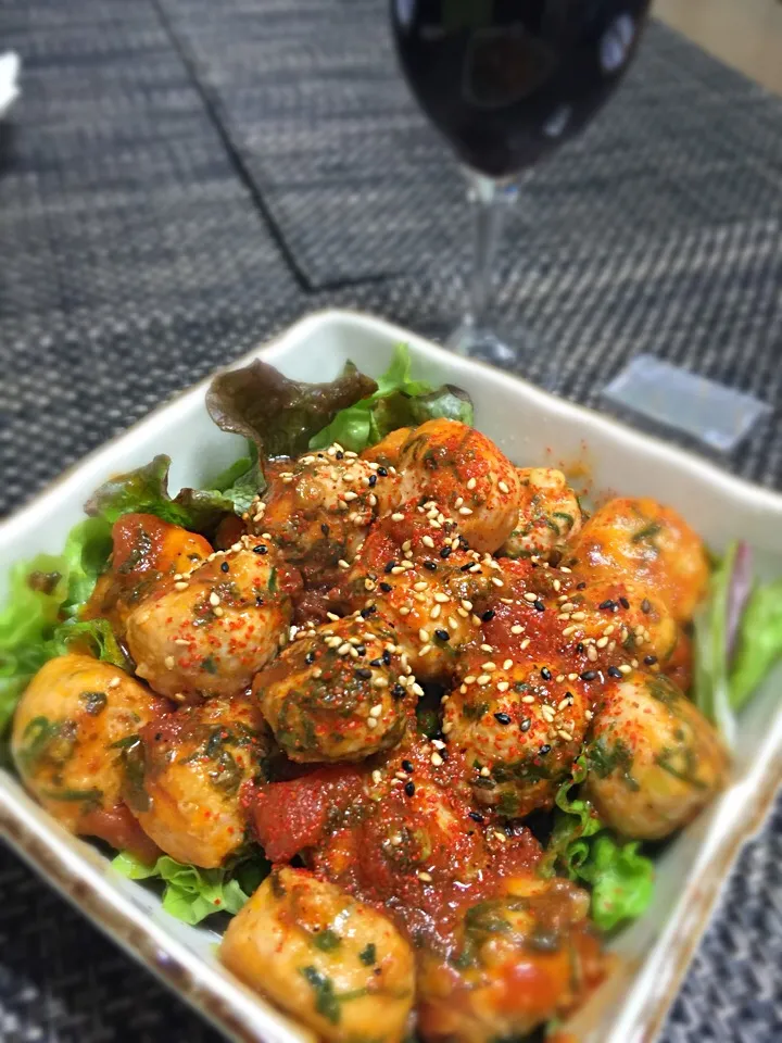 Chicken Meatballs  With Tomato-Garlic Sauce 🍷|judith sawahataさん