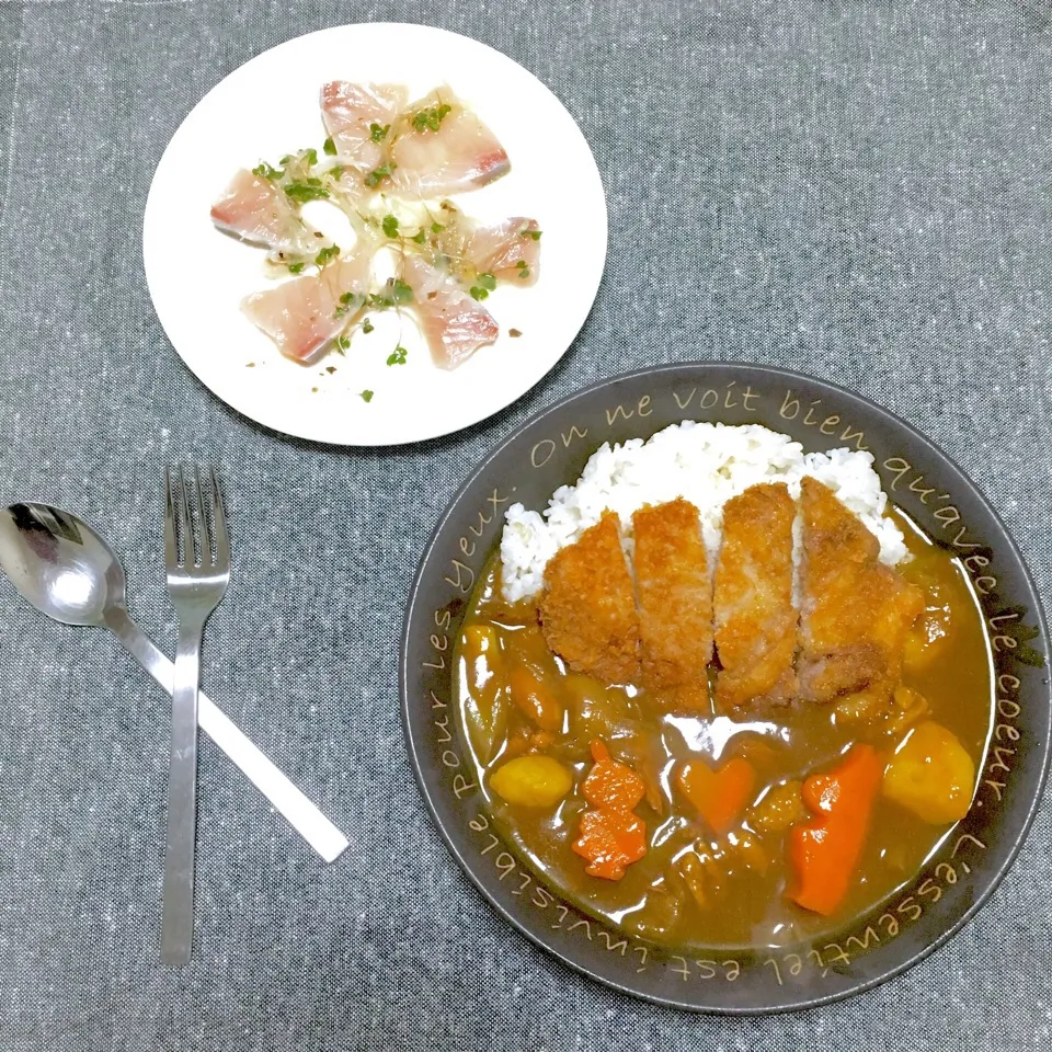 カツカレー🍛ブリのカルパッチョ🐟|YoriKoさん