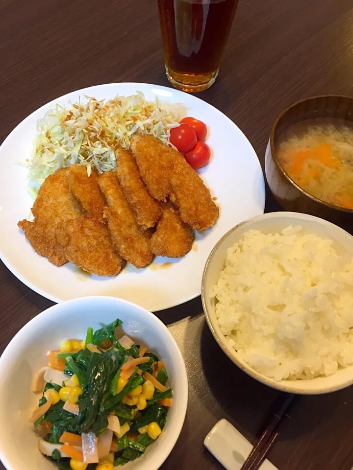 ソースカツの晩御飯|mikaさん