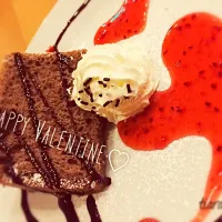 Snapdishの料理写真:チョコレートシフォンケーキ♡ #Valentine #Chocolate #cake #sweet #手作り #チョコ #ケーキ|아 즈 ♡さん