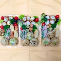 Snapdishの料理写真:今日の3人前弁当〜✨|Manami Akitaさん