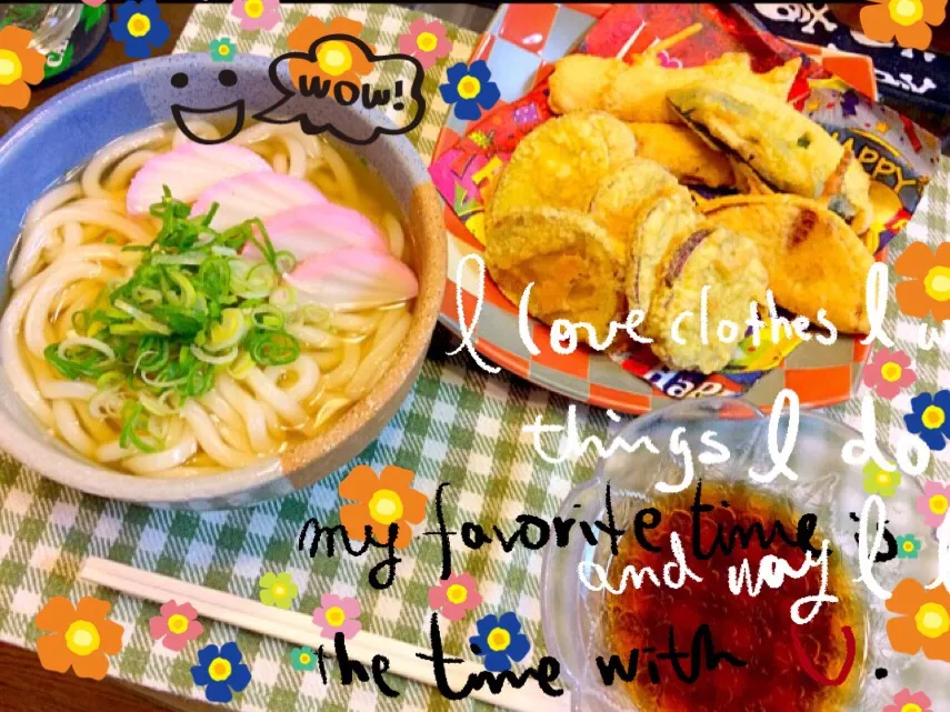 讃岐うどん
天麩羅
(竹輪 ﾋﾟｰﾏﾝ 玉葱 薩摩芋)|ゆきち♥︎⃛さん