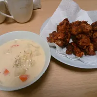 シーフードシチュー＆鶏もも肉の唐揚げ|Meguさん