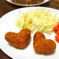 Snapdishの料理写真:Happy Valentine's Day♡
ハートとんかつ|まろろんさん