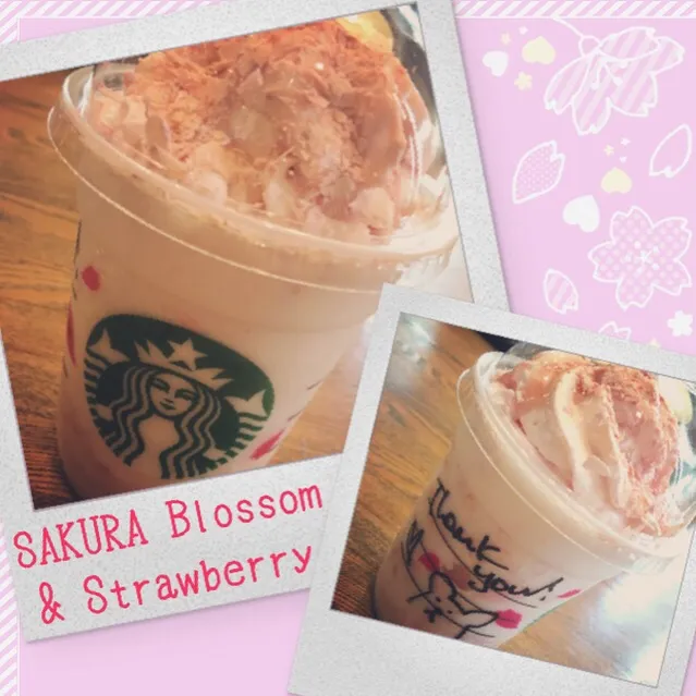 🌸SAKURA Blossom & Strawberry Frappuccino〜スタバ新作、サクラブロッサム&ストロベリーフラペチーノ🌸|miyuさん