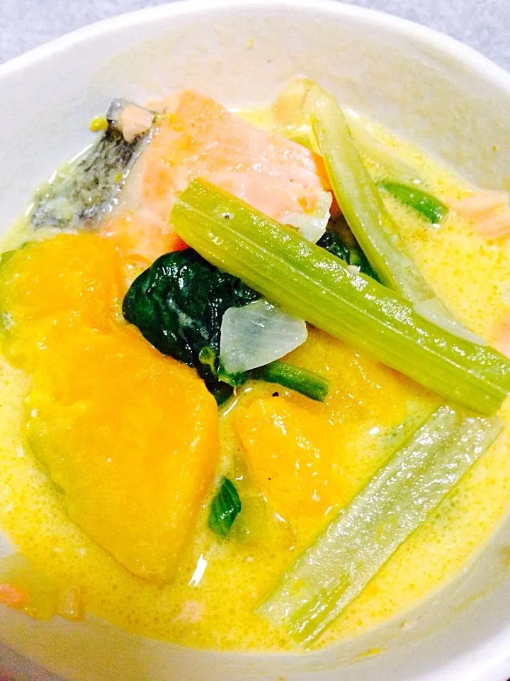 Squash & salmon w/ coconut|mariaさん