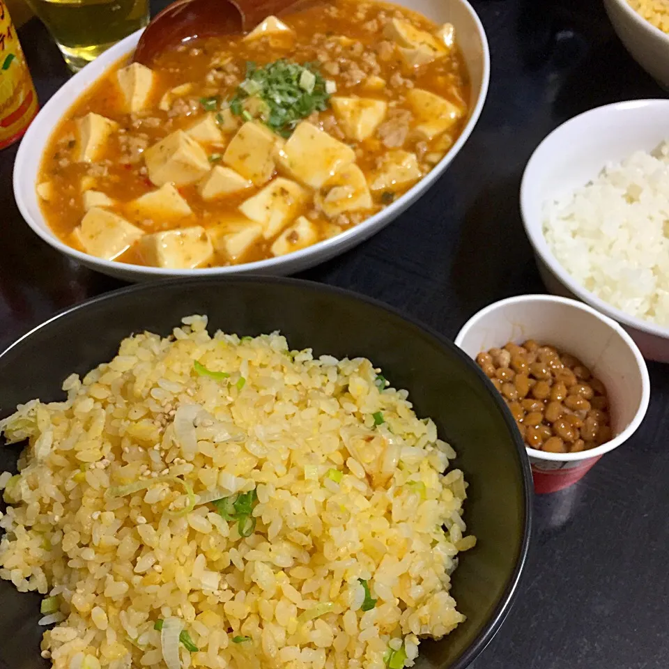 今日の晩ご飯は、ねぎ炒飯、麻婆豆腐。|ゆえさん