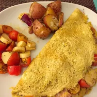 Caprese Omelette with baked potatoes|Anneさん