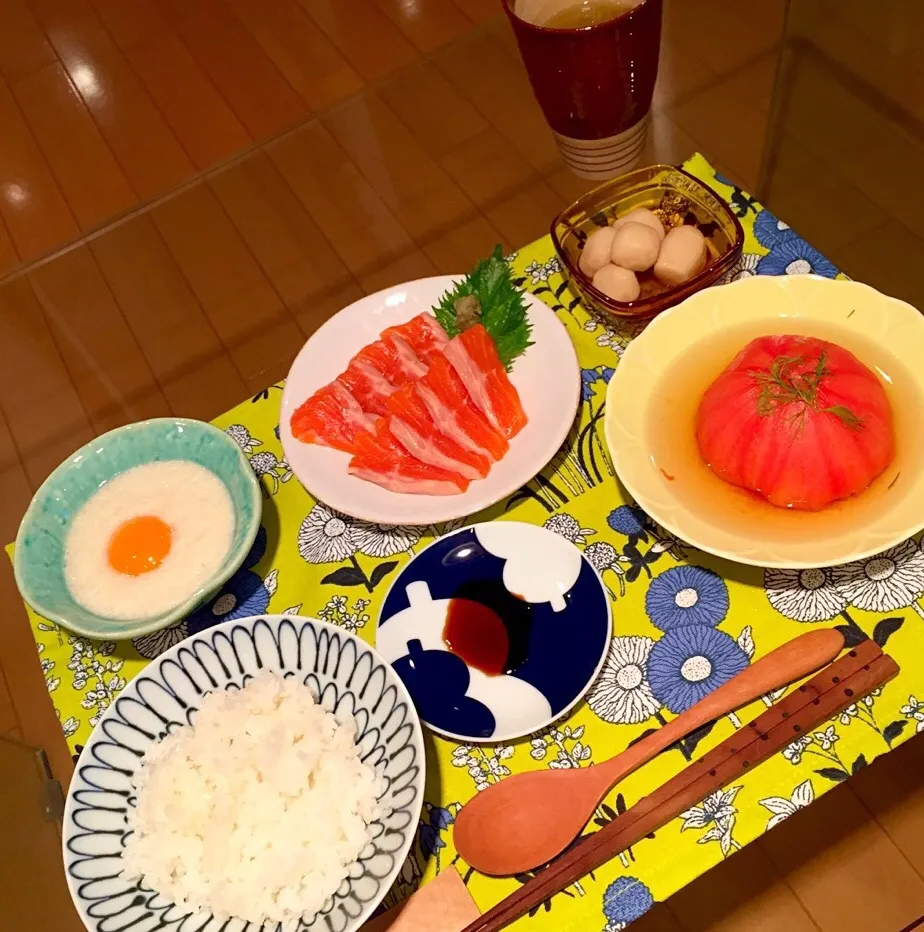 トマトおでん🍅
里芋の煮物🔪
トロロごはん🍚
アトランティックサーモン🐟|mapleさん