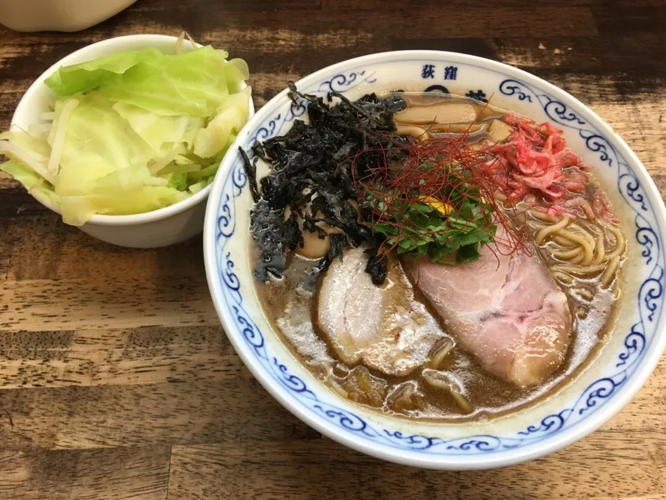 〔限定メニュー〕海老そば(醤油)＋〔トッピング〕山盛り温野菜|マロさん