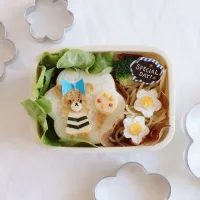 Snapdishの料理写真:ジャーキーのサンドイッチ弁当|エリンギさん